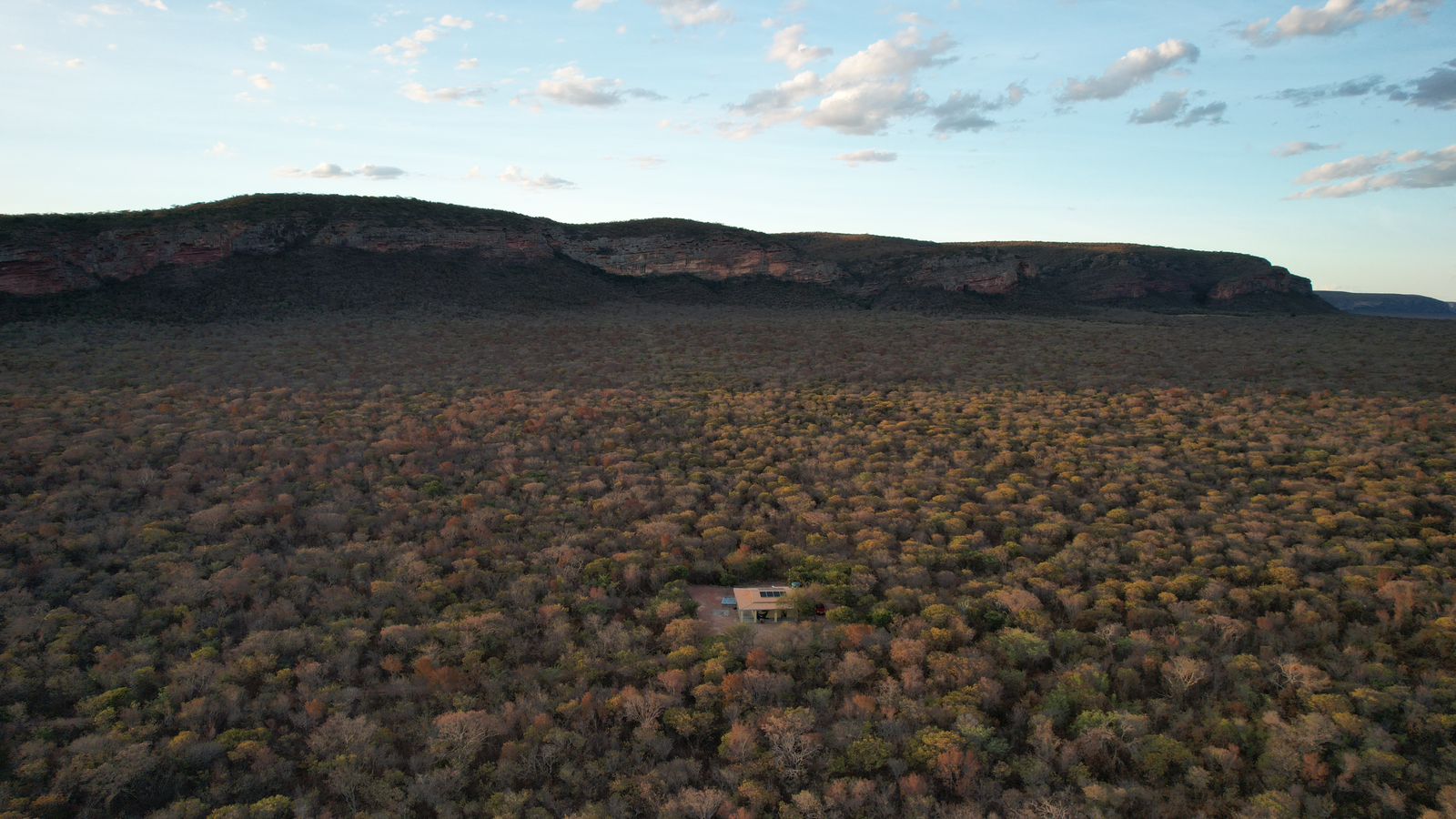 Vista aérea da Caatinga e das formações da Serra da Capivara