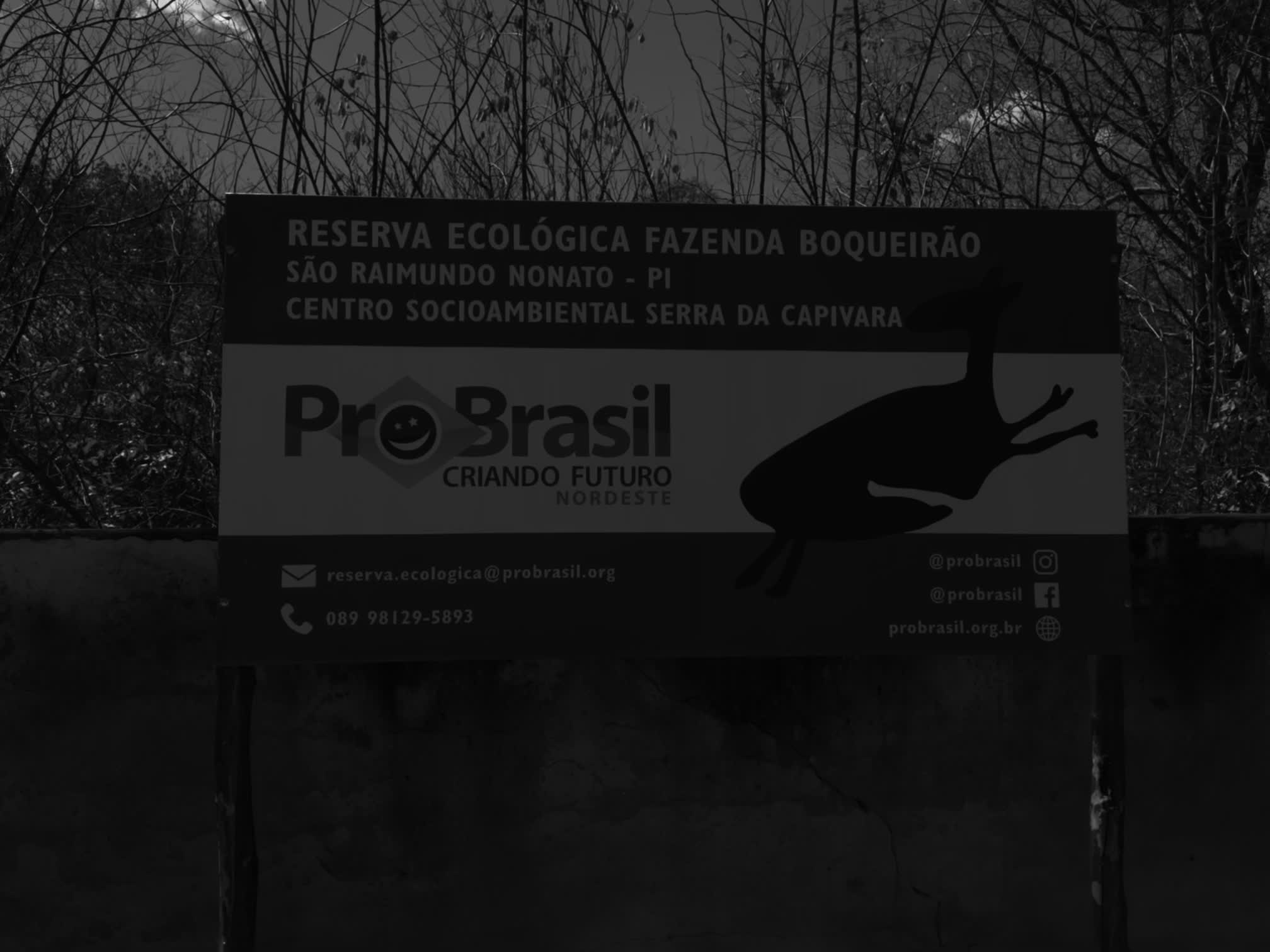 Placa de identificação da Reserva Ecológica